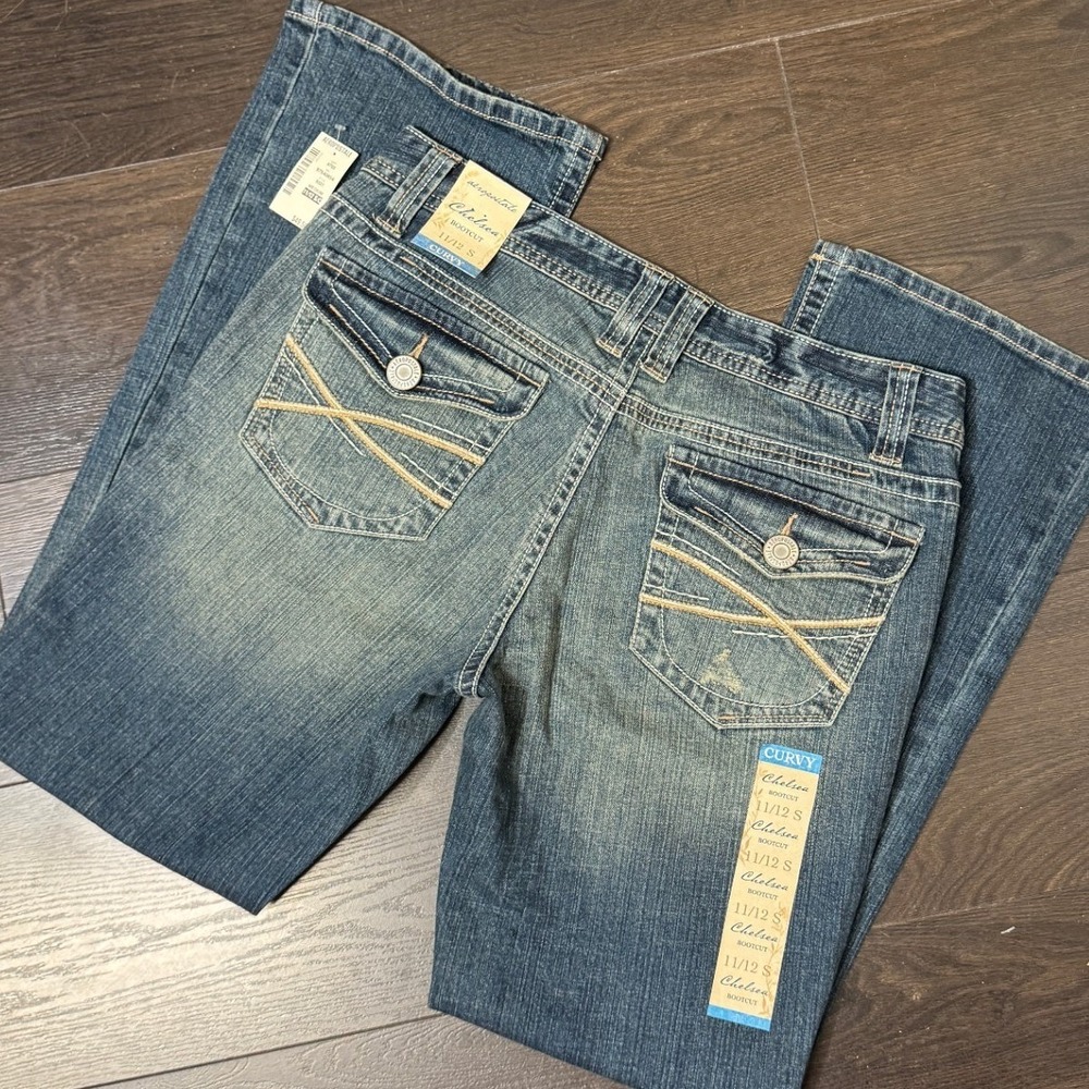 Vintage Y2K Aeropostale Chelsea‎ Bootcut Jeans 11 12 Short Curvy Medium Wash NWT
